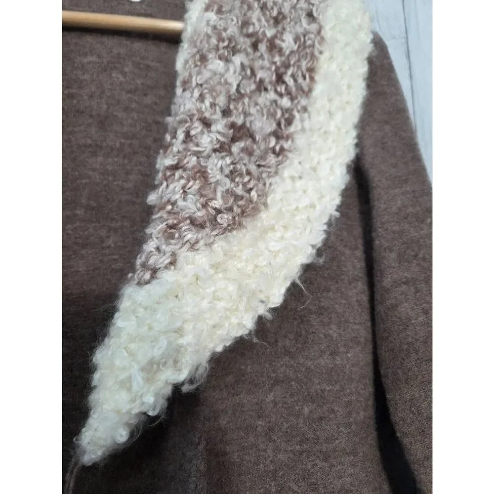 Rosie Neira Retro Y2K Wool Tie Waist Shawl Neck Cardigan Sz. XS